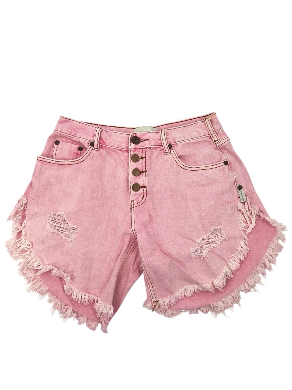 One Teaspoon Denim Cutoff Jean Shorts Size 27 Evileye Frankies Pink Free People